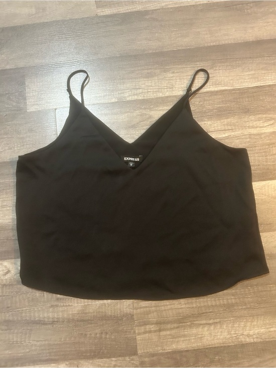 Express Tops - Women’s Express Black Crop Sleeveless Blouse Size Large